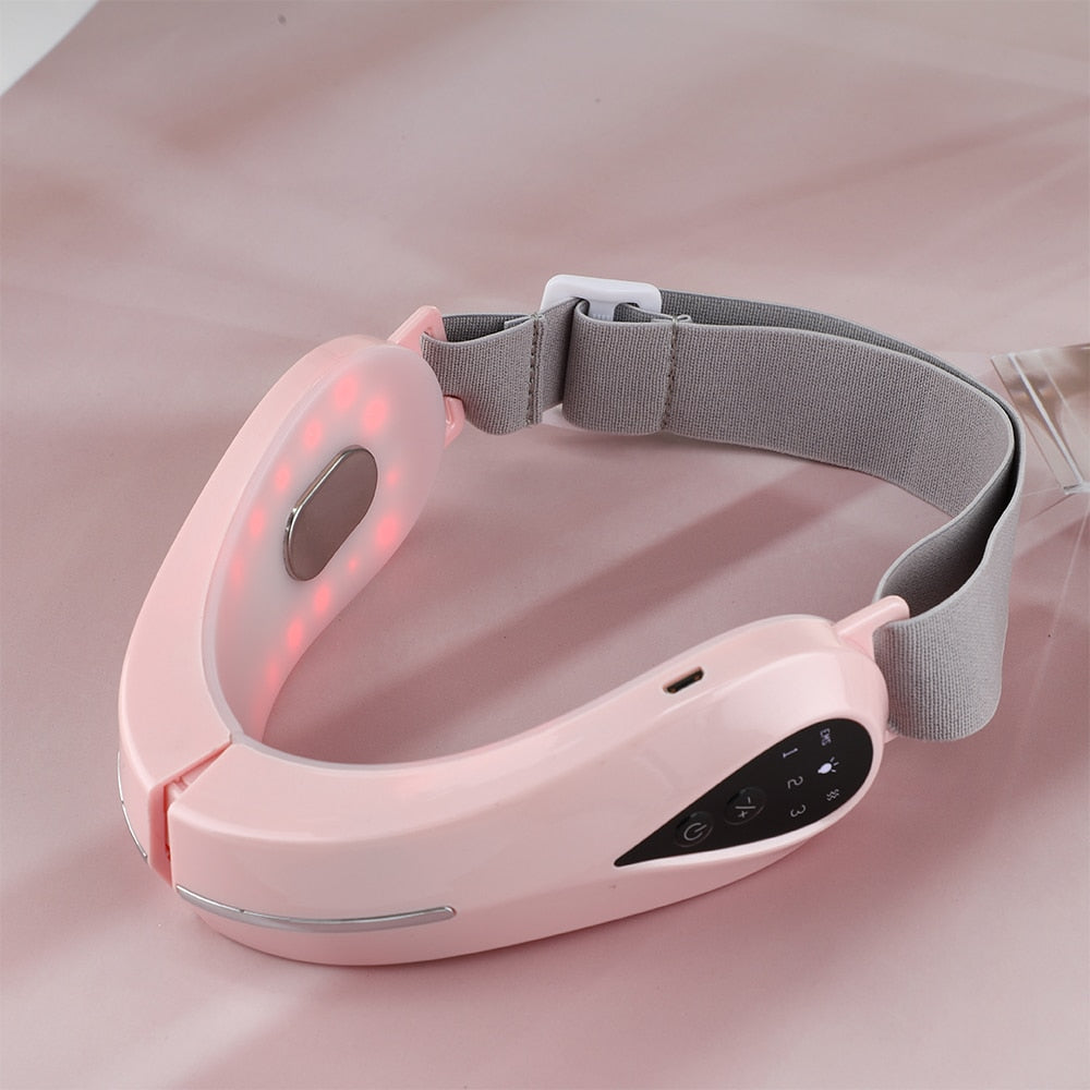 Facial Massager V-Line Chin Lift Belt Machine Face Slimming Vibration Red Light Blue Light LED Face Care Lifting Device