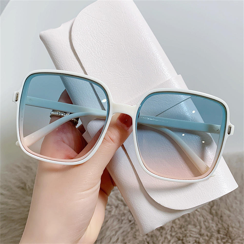 Men Women Anti-blue Light Glasses Frame Vintage Large Square Eyeglasses Blocking Blue-ray Oversized Spectacles Frames A65397